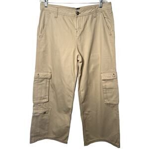 Urban Outfitters Mens Cargo Pants Size 34" Tan Wide Leg Multiple Pockets